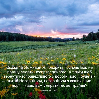 Picture 03 - Єзекіїль 33:11 UKR - Скажи їм Як живий Я, - Bible Verse Picture