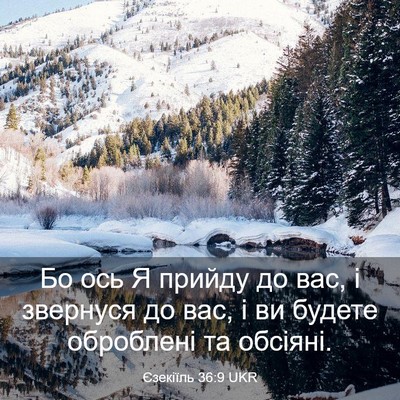 Picture 03 - Єзекіїль 36:9 UKR - Бо ось Я прийду до вас, і - Bible Verse Picture
