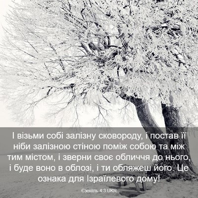 Picture 03 - Єзекіїль 4:3 UKR - І візьми собі залізну - Bible Verse Picture