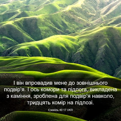 Picture 03 - Єзекіїль 40:17 UKR - І він впровадив мене до - Bible Verse Picture