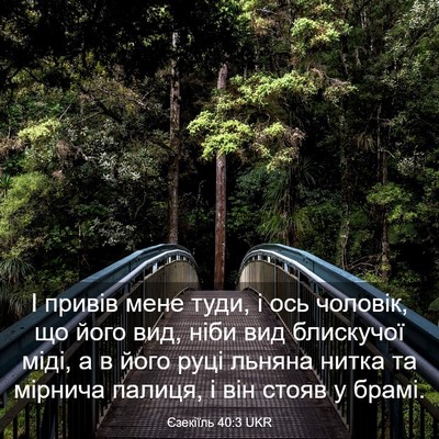 Picture 03 - Єзекіїль 40:3 UKR - І привів мене туди, і ось - Bible Verse Picture