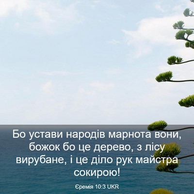 Picture 03 - Єремія 10:3 UKR - Бо устави народів марнота - Bible Verse Picture