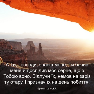 Picture 03 - Єремія 12:3 UKR - А Ти, Господи, знаєш мене, - Bible Verse Picture