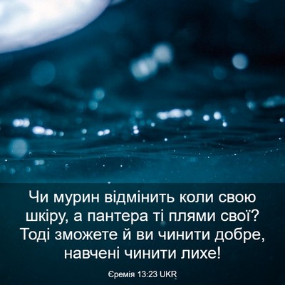 Picture 03 - Єремія 13:23 UKR - Чи мурин відмінить коли - Bible Verse Picture
