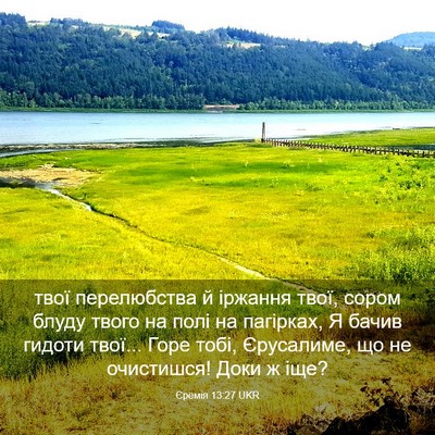 Picture 03 - Єремія 13:27 UKR - твої перелюбства й іржання - Bible Verse Picture