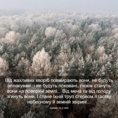 Picture 03 - Єремія 16:4 UKR - Від жахливих хворіб - Bible Verse Picture