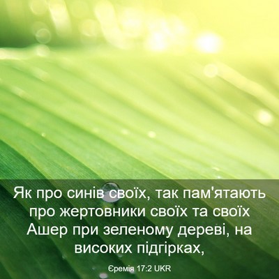 Picture 03 - Єремія 17:2 UKR - Як про синів своїх, так - Bible Verse Picture