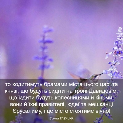 Picture 03 - Єремія 17:25 UKR - то ходитимуть брамами - Bible Verse Picture