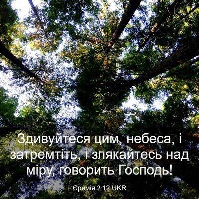 Picture 03 - Єремія 2:12 UKR - Здивуйтеся цим, небеса, і - Bible Verse Picture