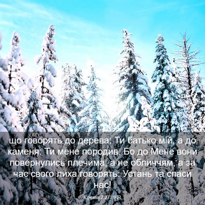 Picture 03 - Єремія 2:27 UKR - що говорять до дерева: Ти - Bible Verse Picture