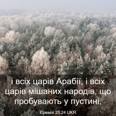 Picture 03 - Єремія 25:24 UKR - і всіх царів Арабії, і всіх - Bible Verse Picture