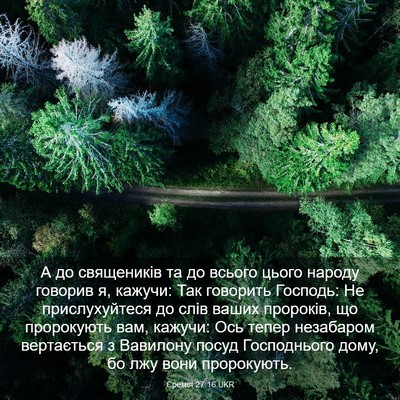 Picture 03 - Єремія 27:16 UKR - А до священиків та до - Bible Verse Picture