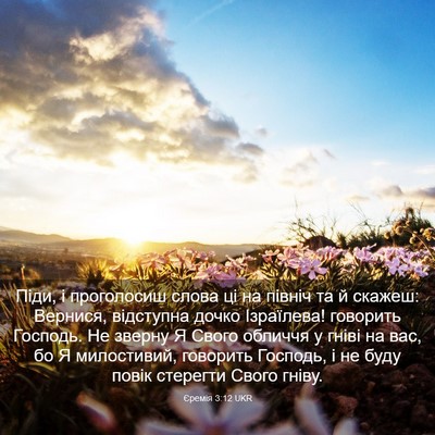 Picture 03 - Єремія 3:12 UKR - Піди, і проголосиш слова ці - Bible Verse Picture