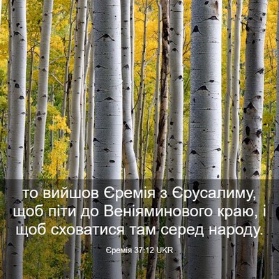 Picture 03 - Єремія 37:12 UKR - то вийшов Єремія з - Bible Verse Picture