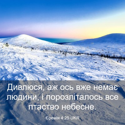 Picture 03 - Єремія 4:25 UKR - Дивлюся, аж ось вже немає - Bible Verse Picture