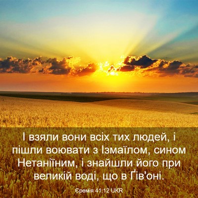 Picture 03 - Єремія 41:12 UKR - І взяли вони всіх тих - Bible Verse Picture