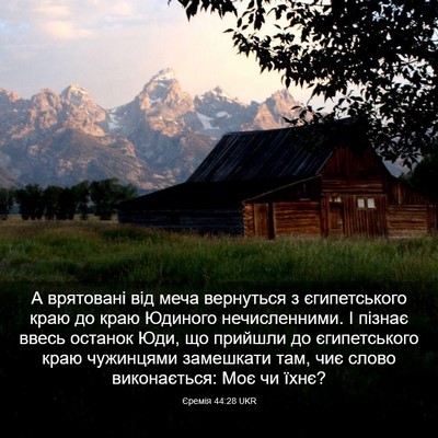 Picture 03 - Єремія 44:28 UKR - А врятовані від меча - Bible Verse Picture