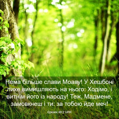 Picture 03 - Єремія 48:2 UKR - Нема більше слави Моаву! У - Bible Verse Picture