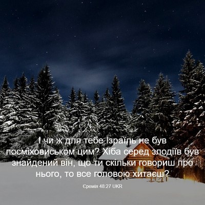 Picture 03 - Єремія 48:27 UKR - І чи ж для тебе Ізраїль не - Bible Verse Picture