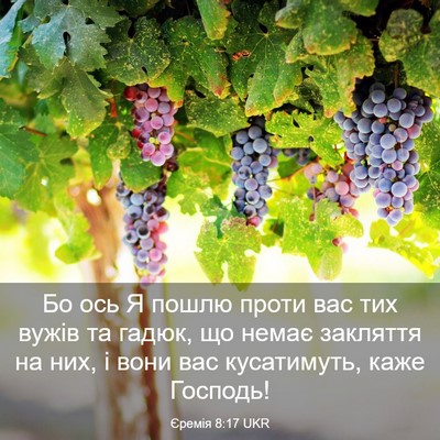 Picture 03 - Єремія 8:17 UKR - Бо ось Я пошлю проти вас - Bible Verse Picture