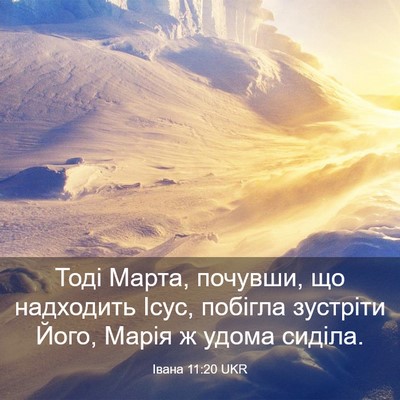 Picture 03 - Івана 11:20 UKR - Тоді Марта, почувши, що - Bible Verse Picture