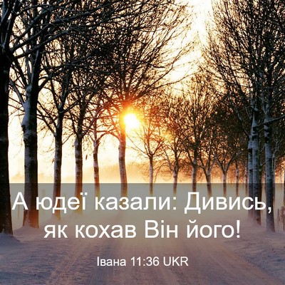 Picture 03 - Івана 11:36 UKR - А юдеї казали: Дивись, як - Bible Verse Picture