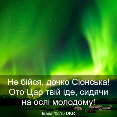 Picture 03 - Івана 12:15 UKR - Не бійся, дочко Сіонська! - Bible Verse Picture