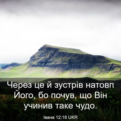Picture 03 - Івана 12:18 UKR - Через це й зустрів натовп - Bible Verse Picture