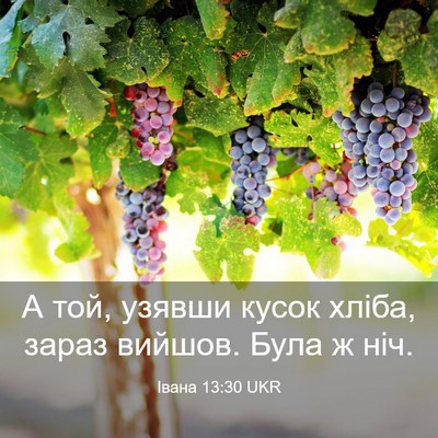 Picture 03 - Івана 13:30 UKR - А той, узявши кусок хліба, - Bible Verse Picture