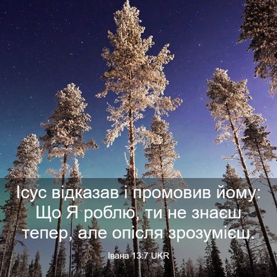 Picture 03 - Івана 13:7 UKR - Ісус відказав і промовив - Bible Verse Picture