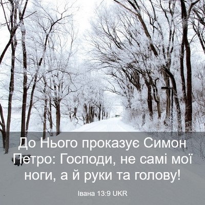 Picture 03 - Івана 13:9 UKR - До Нього проказує Симон - Bible Verse Picture