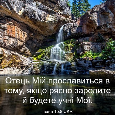 Picture 03 - Івана 15:8 UKR - Отець Мій прославиться в - Bible Verse Picture