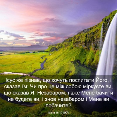 Picture 03 - Івана 16:19 UKR - Ісус же пізнав, що хочуть - Bible Verse Picture