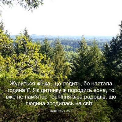 Picture 03 - Івана 16:21 UKR - Журиться жінка, що родить, - Bible Verse Picture