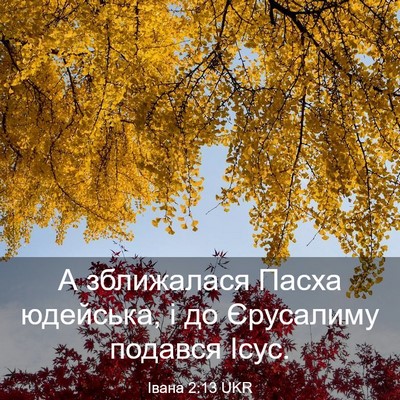 Picture 03 - Івана 2:13 UKR - А зближалася Пасха - Bible Verse Picture