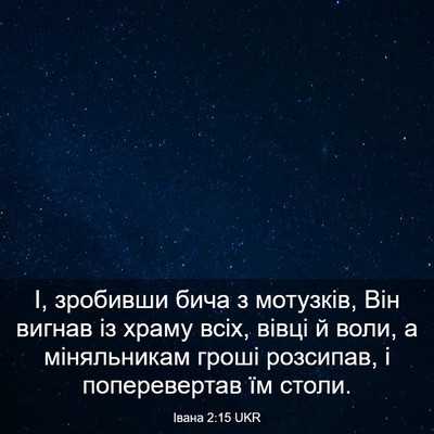 Picture 03 - Івана 2:15 UKR - І, зробивши бича з - Bible Verse Picture