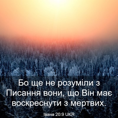 Picture 03 - Івана 20:9 UKR - Бо ще не розуміли з Писання - Bible Verse Picture