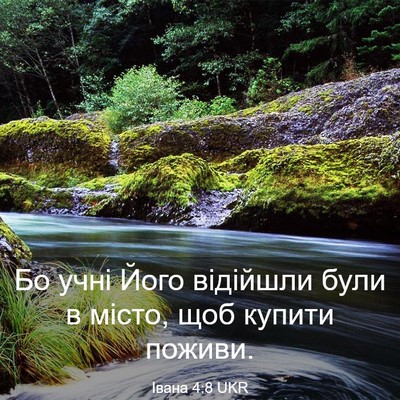 Picture 03 - Івана 4:8 UKR - Бо учні Його відійшли були - Bible Verse Picture