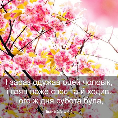 Picture 03 - Івана 5:9 UKR - І зараз одужав оцей - Bible Verse Picture