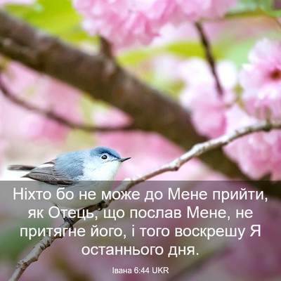Picture 03 - Івана 6:44 UKR - Ніхто бо не може до Мене - Bible Verse Picture