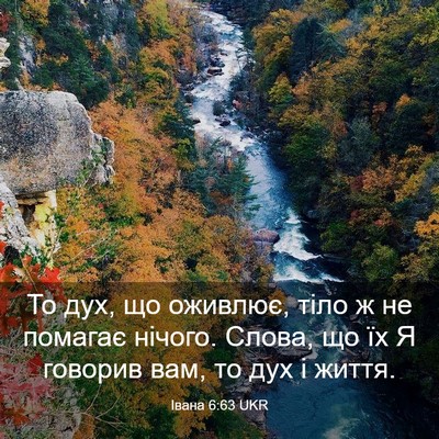 Picture 03 - Івана 6:63 UKR - То дух, що оживлює, тіло ж - Bible Verse Picture