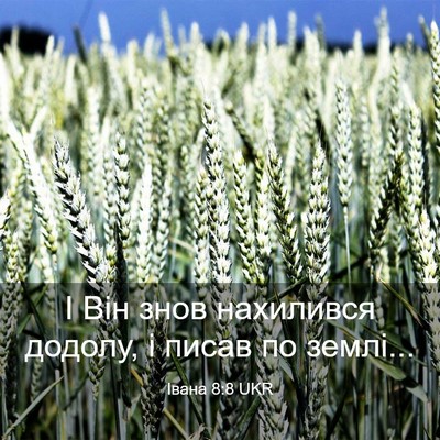Picture 03 - Івана 8:8 UKR - І Він знов нахилився - Bible Verse Picture