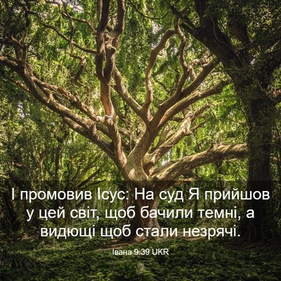 Picture 03 - Івана 9:39 UKR - І промовив Ісус: На суд Я - Bible Verse Picture