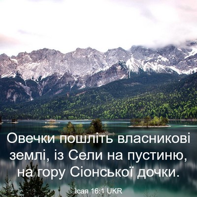 Picture 03 - Ісая 16:1 UKR - Овечки пошліть власникові - Bible Verse Picture