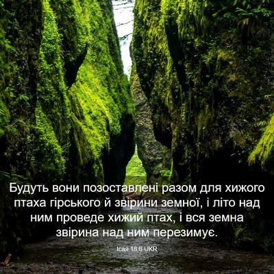 Picture 03 - Ісая 18:6 UKR - Будуть вони позоставлені - Bible Verse Picture