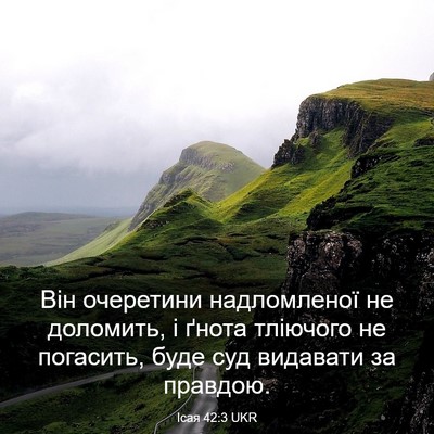 Picture 03 - Ісая 42:3 UKR - Він очеретини надломленої - Bible Verse Picture