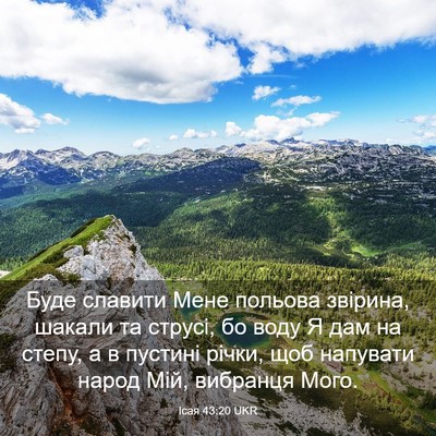 Picture 03 - Ісая 43:20 UKR - Буде славити Мене польова - Bible Verse Picture