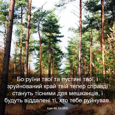 Picture 03 - Ісая 49:19 UKR - Бо руїни твої та пустині - Bible Verse Picture