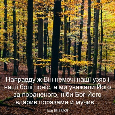 Picture 03 - Ісая 53:4 UKR - Направду ж Він немочі наші - Bible Verse Picture