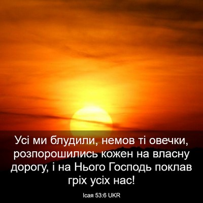 Picture 03 - Ісая 53:6 UKR - Усі ми блудили, немов ті - Bible Verse Picture